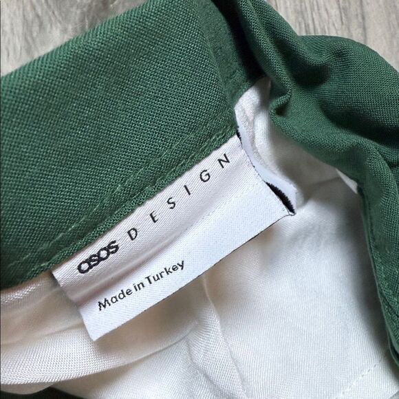 ASOS Green and White Colorblock Button Down Shirt - Picture 3 of 5